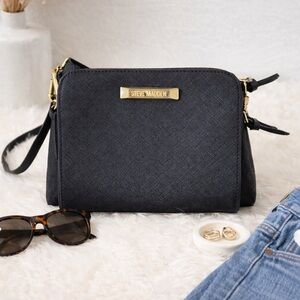Steve Madden Women's Black Crossbody‎ Bag Adjustable Strap Casual